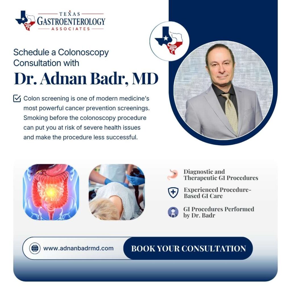 Schedule a Colonoscopy Consultation Session with Dr Adnan Badr MD in Frisco/Plano, TX