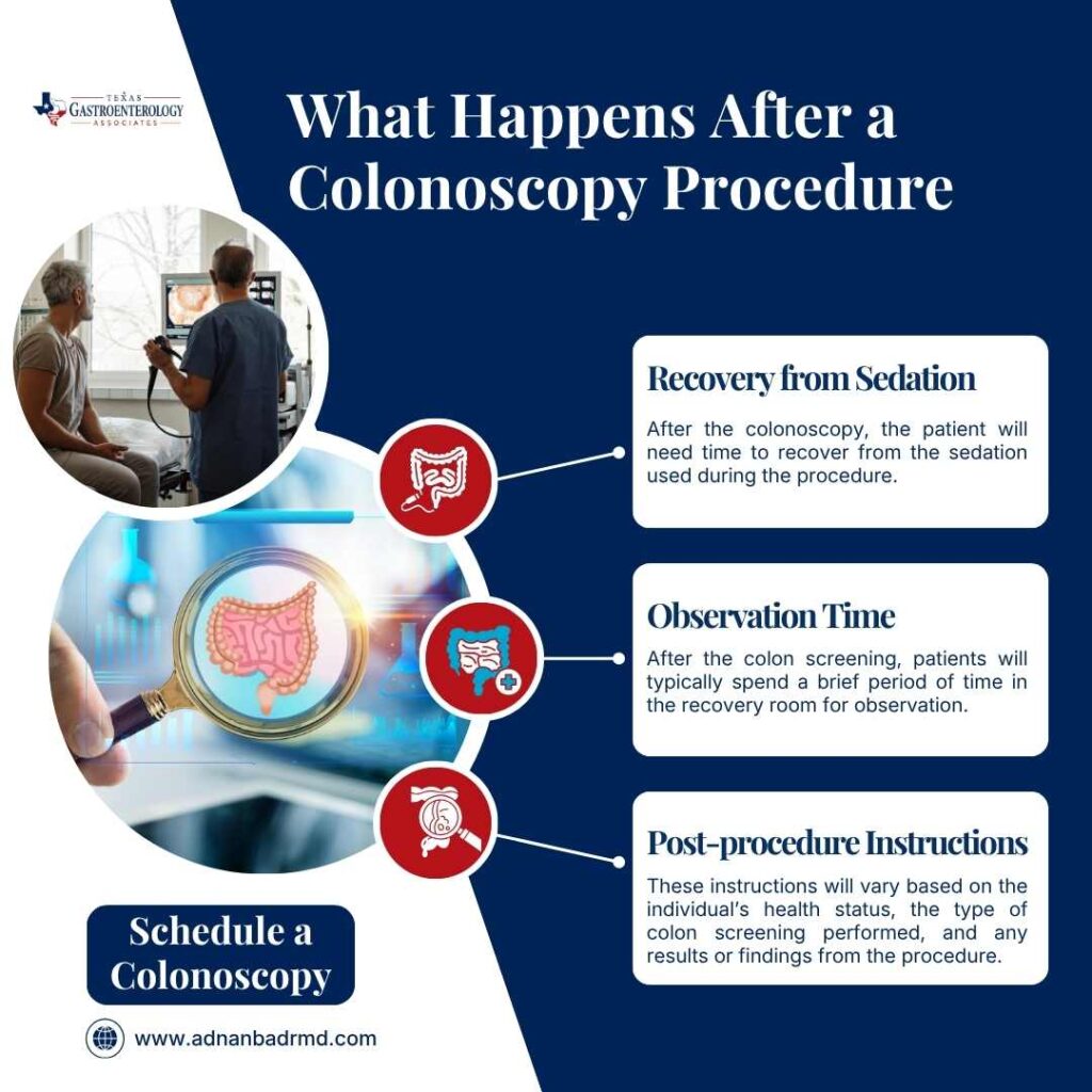 What happens after the colonoscopy Procedure