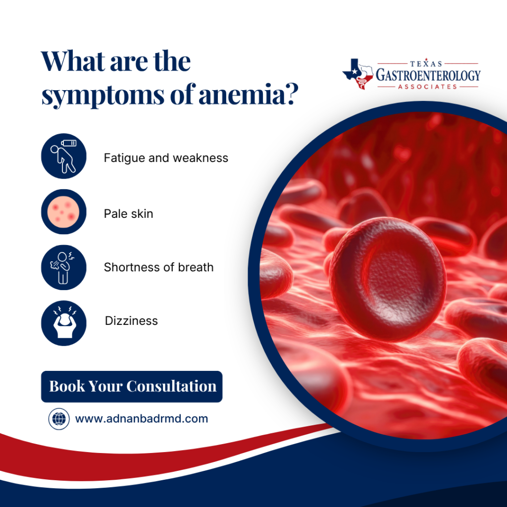 What are the symptoms of anemia?